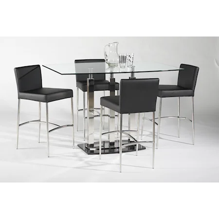 5 Piece Rectangular Pub Table and Chair Set