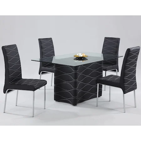 5 Piece Pedestal Table and Chair Set