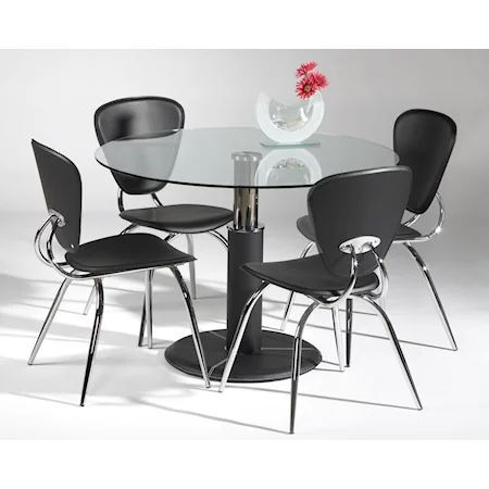 5-Piece Glass Top Table Set