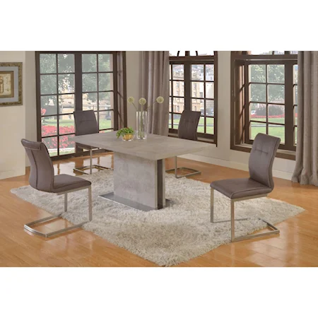 5 Piece Dining Set with Upholstered Side Chairs