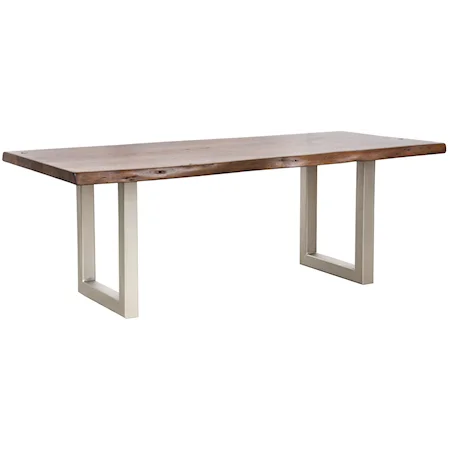 82" Solid Acacia Table with Iron Base