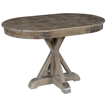 Pine Dining Table with Single Pedestal Base