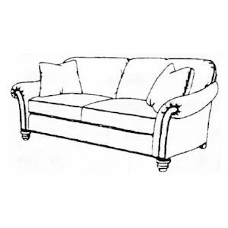 87" Traditional Semi-Attached Back Sofa