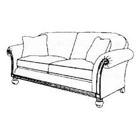 89" Traditional Semi-Attached Back Sofa
