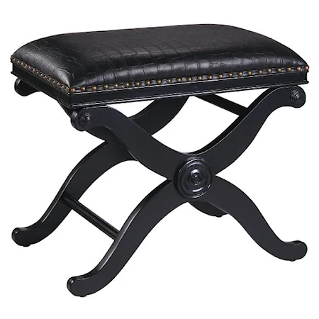 Faux Alligator Padded Bench