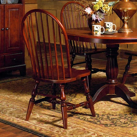 Wood Spindle Bow Back Side Chair