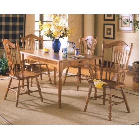 Laminate Top Rectangular Table with Sweetheart Header Chairs