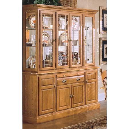 China Cabinet with Four Leaded Glass Doors