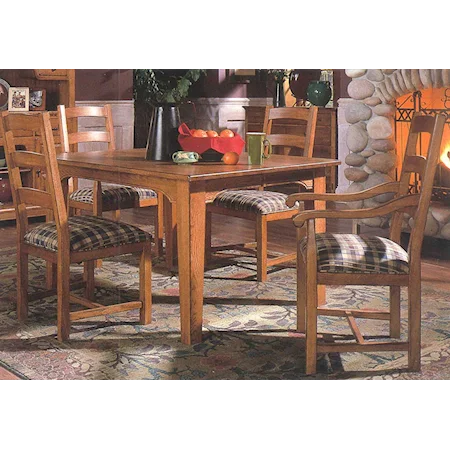 Solid Leg Table with Ladder Back Chairs