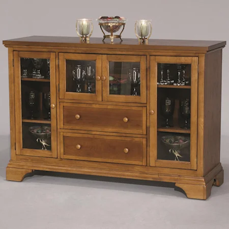 Sideboard with 4 Glass Doors & 2 Drawers