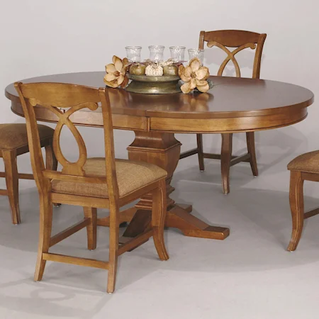 Oval Pedestal Table with 18" Butterfly Leaf