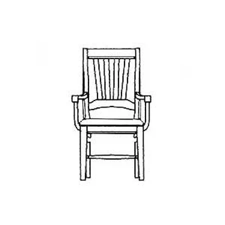 Slat Header Back Arm Chair