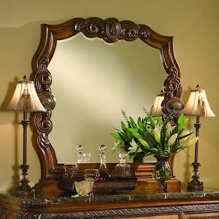 Medium Fruitwood Sideboard Mirror