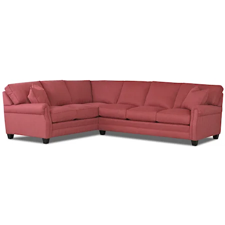 Sectional Sofa Group with Welt Cord Trim and Exposed Wooden Legs