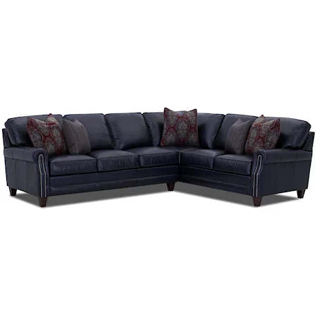 Sectional Sofa Group with Welt Cord Trim and Exposed Wooden Legs