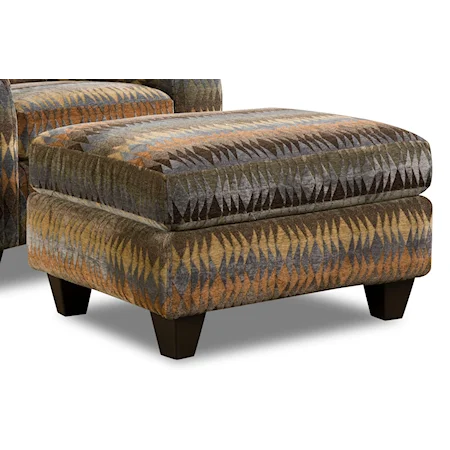 Native Print Matching Ottoman