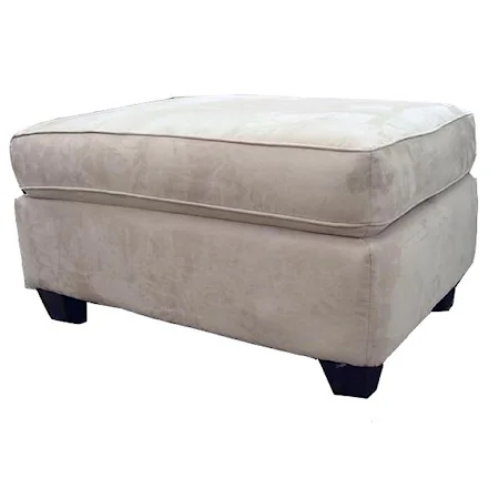 Off-White Upholstered Ottoman