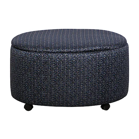 Casual Contemporary Round Storage Ottoman