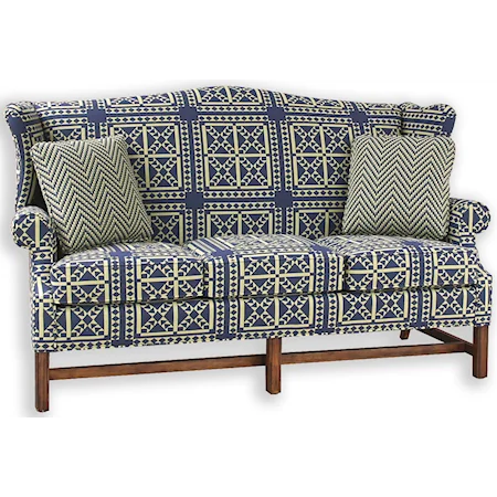 Country Style Winged Three Seat Sofa