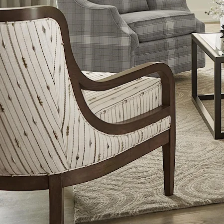 Accent Chair with Exposed Wood Trim and Customizable Wood Finish