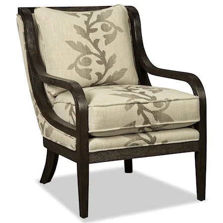 Accent Chair with Exposed Wood Trim in Dark Weathered Oak