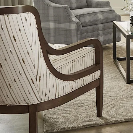 Accent Chair with Exposed Wood Trim and Customizable Wood Finish