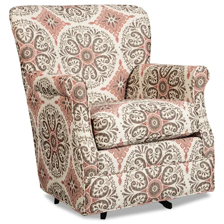 Swivel Glider Chair with Classic Rolled Arms