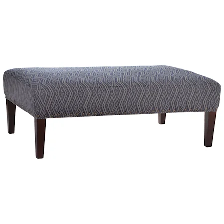 Rectangular Cocktail Ottoman with Brass Nails