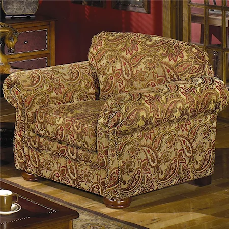 Upholstered Chair with Rolled Arms