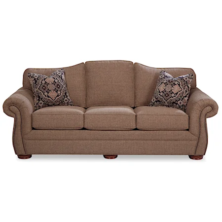 Camelback Sofa with Small Dark Brass Nails