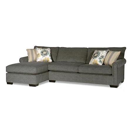 Transitional Sectional Sofa with Chaise and Nailhead Trim