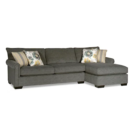 Transitional Sectional Sofa with Chaise and Nailhead Trim