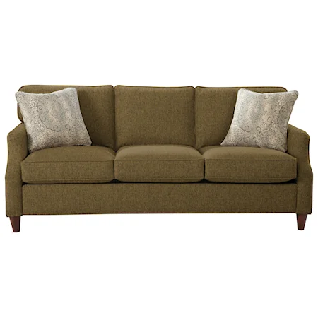 Transitional Sofa with Flair Tapered Arms