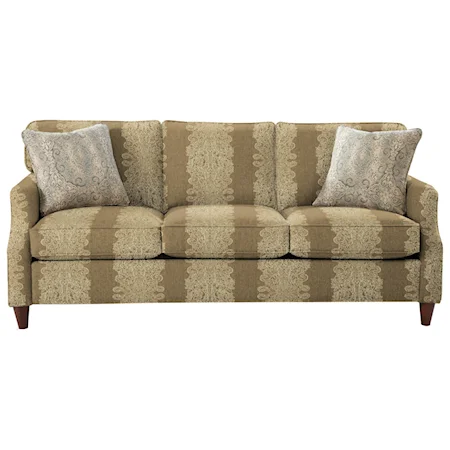 Transitional Sofa with Flair Tapered Arms