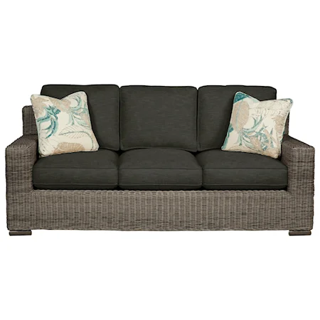 Coastal Wicker-Framed Sofa Sleeper with Air Dream Mattress