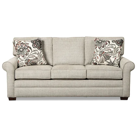 Transitional Sofa with Rolled Arms and Loose Back Cushions