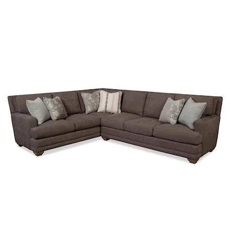Traditional Sectional Sofa with Toss Pillows