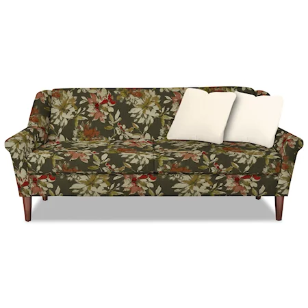 Mid Century Modern Inspired Small Scale Stationary Sofa with USB Port