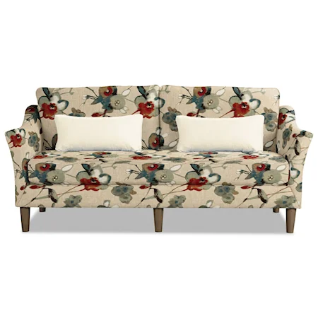 Contemporary Sofa with Flared Arms and Bench Seat