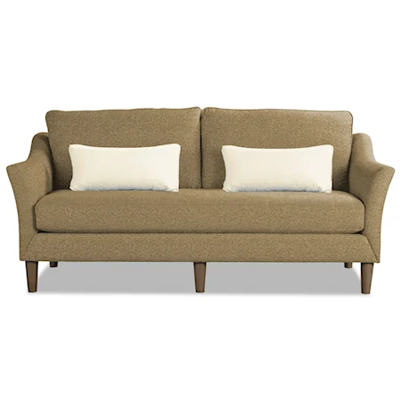 Contemporary Sofa with Flared Arms and Bench Seat