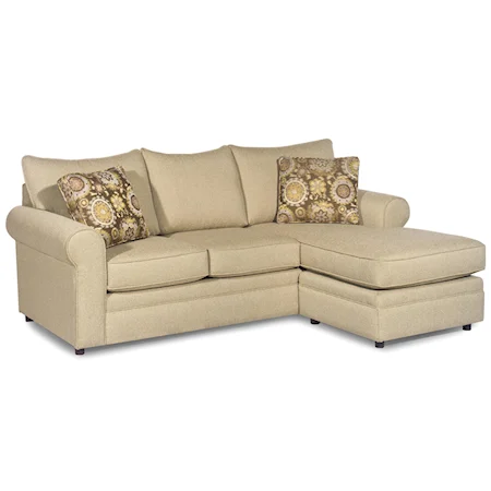 Casual Sofa with Chaise and Sock Arms