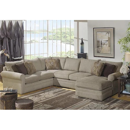 Rolled Arm Sectional with Chaise