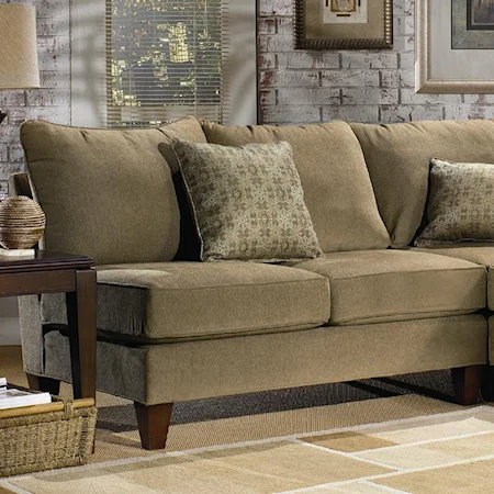 Armless Loveseat with Exposed Wood Feet