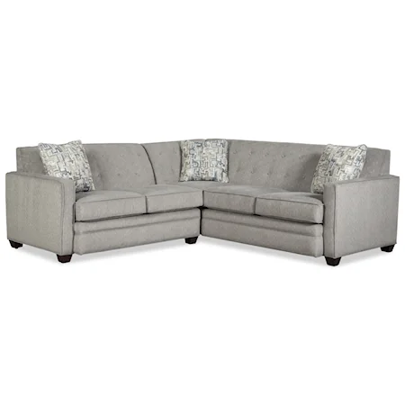 Contemporary Two Piece Tufted Sectional Sofa with RAF Return Sofa