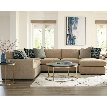 Contemporary 5-Seat Sectional Sofa with RAF Chaise
