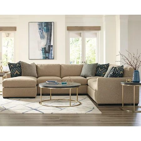Contemporary 5-Seat Sectional Sofa with LAF Chaise
