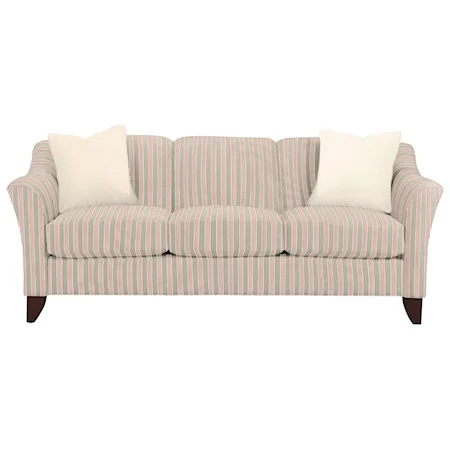 Stationary Sofa with Flared Arms