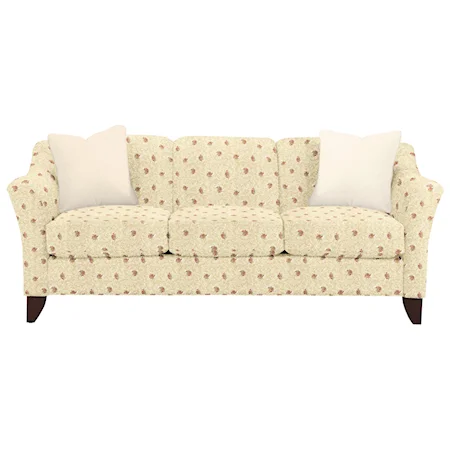 Stationary Sofa with Flared Arms