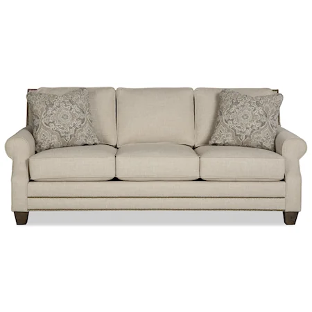 Sofa with Nailhead Studs on Back and Base