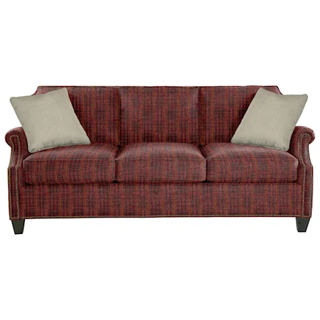 Transitional Sofa with Clipped Corner Shape and Nailhead Trim